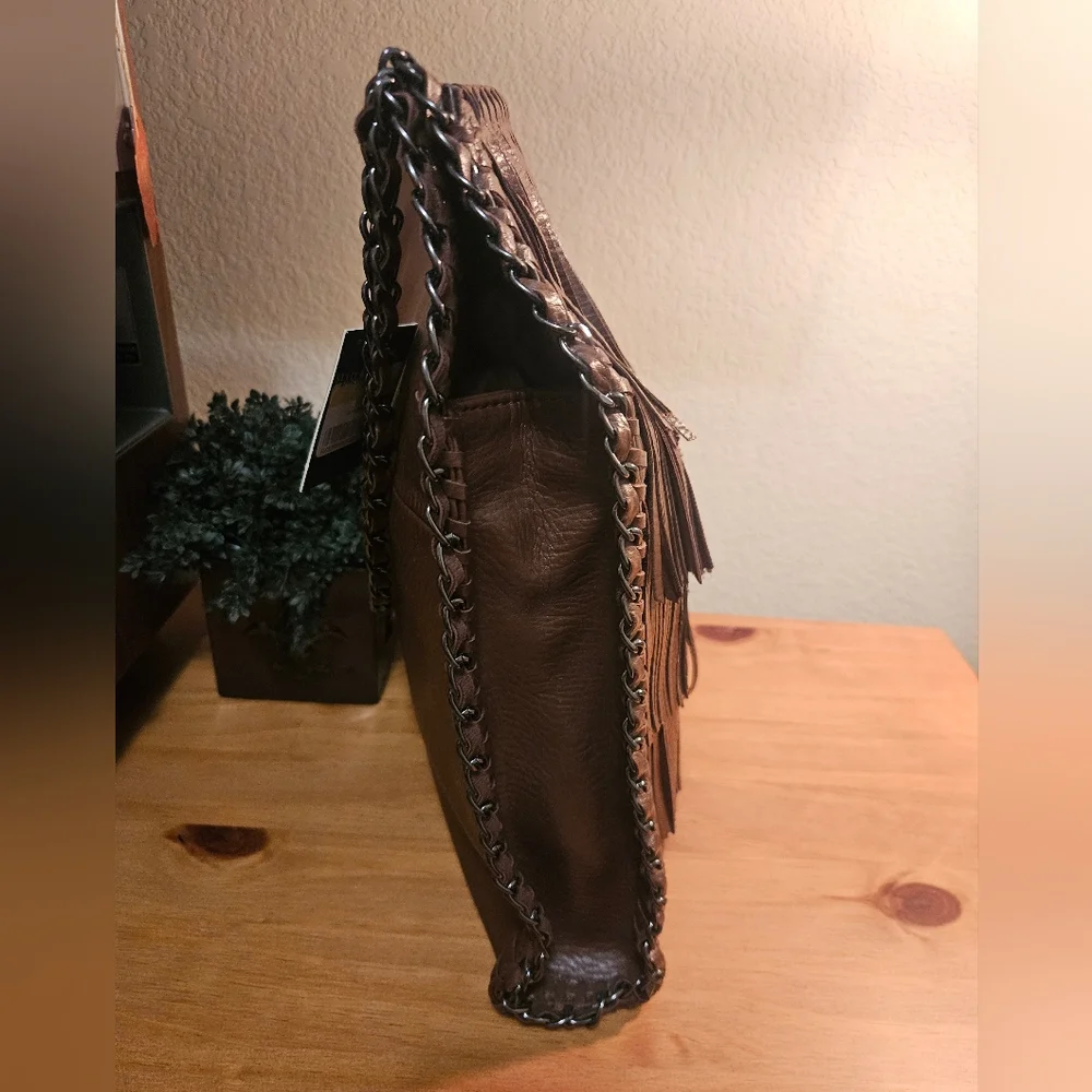 Brown Fringe Shoulder Bag - Picture 6 of 6